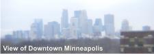View of downtown Minneapolis skyline from Hennepin Square office building